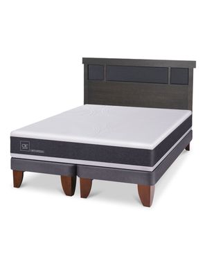 Cama Europea Ortopedic 2 Plazas Base Dividida Respaldo Dublin Gris