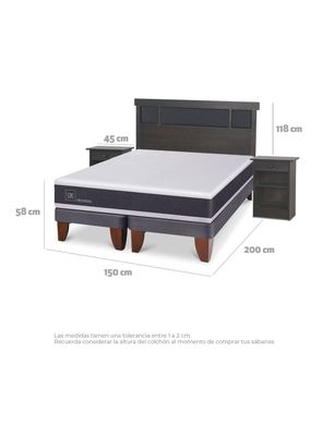 Imagen 2 del producto Cama Europea Ortopedic 2 Plazas Base Dividida Set Dublin Gris
