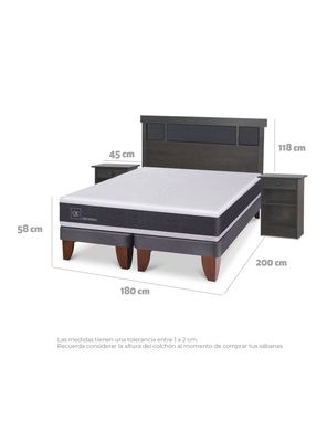 Imagen 2 del producto Cama Europea Ortopedic King + Set Dublin Gris