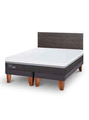 Cama Europea Ortopedic Advance 2 Plazas Base Dividida Respaldo Villarrica Gris