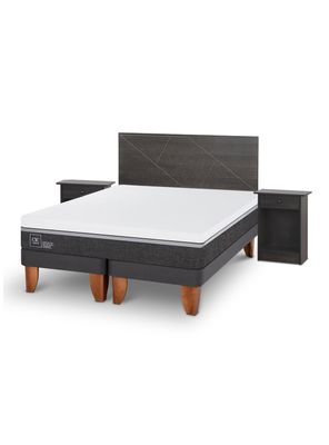 Cama Europea Ortopedic Advance King + Set Villarrica Gris