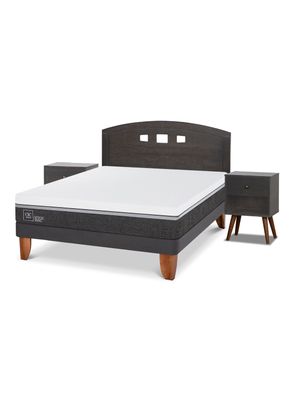 Cama Europea Ortopedic Advance 2 Plazas Set Gales Gris