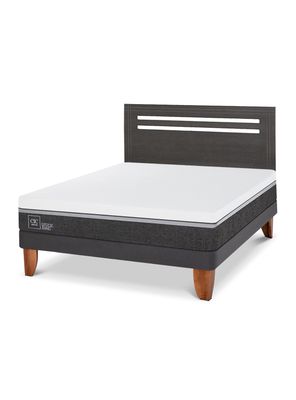 Cama Europea Ortopedic Advance 2 Plazas Respaldo Munich Gris