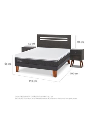Imagen 2 del producto Cama Europea Ortopedic Advance 2 Plazas Munich Gris