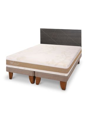 Cama Europea Rilassati Smart King Respaldo Villarrica Gris
