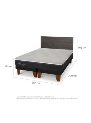 Imagen 2 del producto Cama Europea Hybrid Smart King Set Villarrica Gris