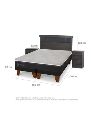 Imagen 2 del producto Cama Europea Hybrid Smart King Set Dublin Gris