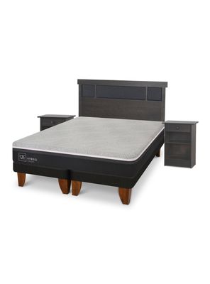 Cama Europea Hybrid Smart King Set Dublin Gris