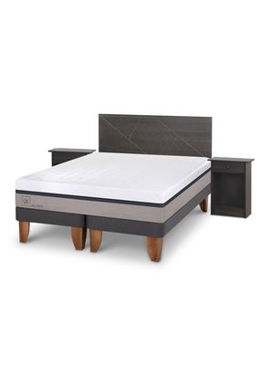 Cama Europea Balance King Set Villarrica Gris