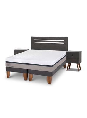 Cama Europea New Balance 2 Plazas Base Dividida Munich Gris