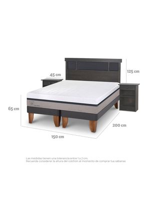 Imagen 2 del producto Cama Europea New Balance 2 Plazas Base Dividida Set Dublin Gris