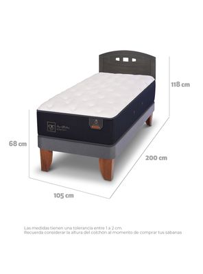 Imagen 2 del producto Cama Europea Premium 1.5 Plazas + Respaldo Gales Gris
