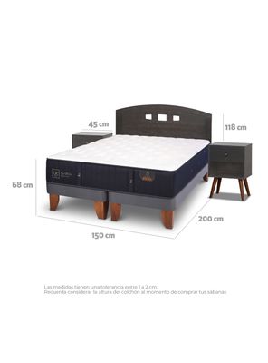 Imagen 2 del producto Cama Europea Premium 2 Plazas Base Dividida Set Gales Gris