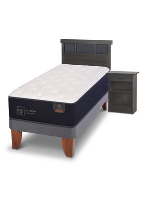 Cama Europea Premium 1.5 Plazas Set Dublin Gris