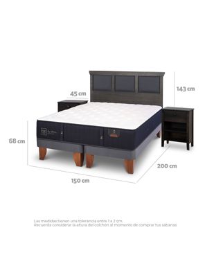 Imagen 2 del producto Cama Europea Premium 2 Plazas Base Dividida Set Torino Gris