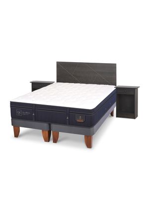 Cama Europea Super Premium King Set Villarrica Gris