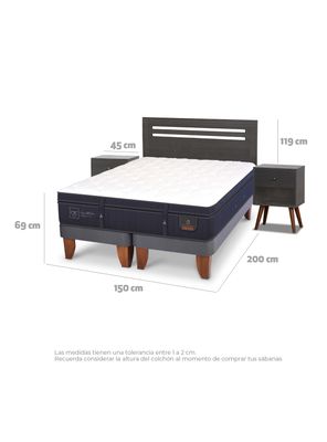 Imagen 2 del producto Cama Europea Super Premium 2 Plazas Base Dividida Munich Gris
