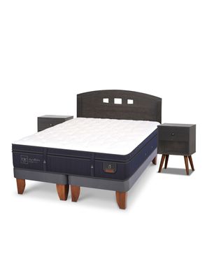 Imagen 1 del producto Cama Europea Super Premium 2 Plazas Base Dividida Set Gales Gris