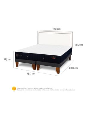Imagen 2 del producto Cama Europea Premium 2 Plazas Base Dividida Respaldo Danubio