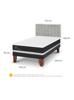 Imagen 2 del producto Cama Europea New Ortopedic 1.5 Plazas Respaldo Sile