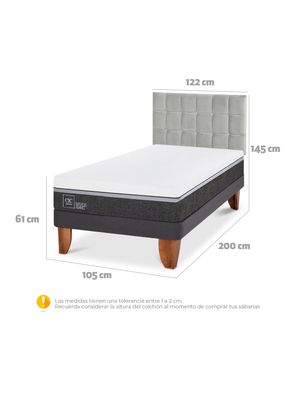 Imagen 2 del producto Cama Europea Ortopedic Advance 1.5 Plazas Respaldo Sile