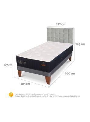 Imagen 2 del producto Cama Europea Premium 1.5 Plazas Respaldo Sile