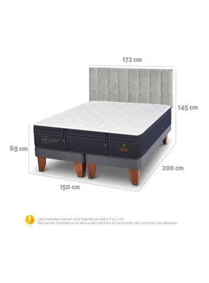 Imagen 2 del producto Cama Europea Grand Premium 2 Plazas Base Dividida Respaldo Sile