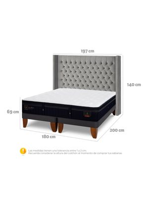Imagen 2 del producto Cama Europea Super Premium King Respaldo Sesia