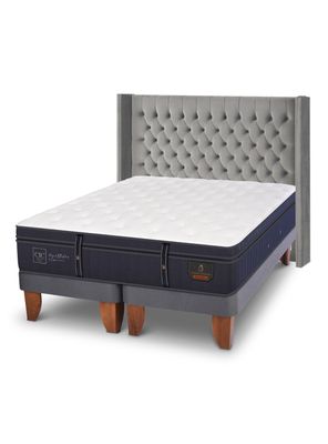 Cama Europea Grand Premium 2 Plazas Base Dividida Respaldo Sesia