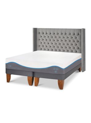 Cama Europea Alaska 2 Plazas Base Dividida Respaldo Sesia