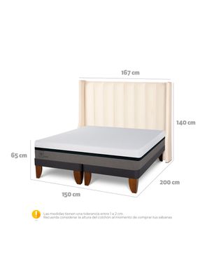 Imagen 2 del producto Cama Europea Balance 2 Plazas Base Dividida Respaldo Panaro