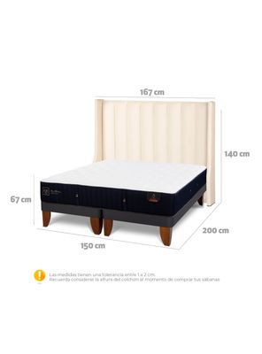 Imagen 2 del producto Cama Europea Premium 2 Plazas Base Dividida Respaldo Panaro