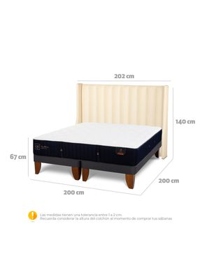 Imagen 2 del producto Cama Europea Premium Súper King Respaldo Panaro