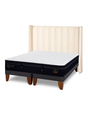 Cama Europea Super Premium 2 Plazas Base Dividida Respaldo Panaro