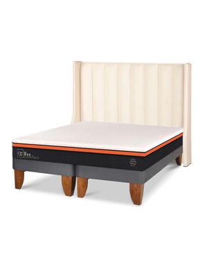 Cama Europea Bee Comfort 2 Plazas Base Dividida Respaldo Panaro