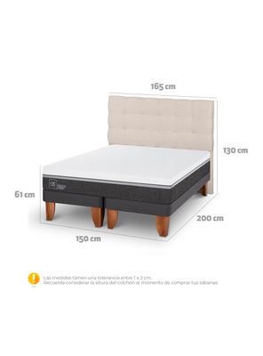 Imagen 2 del producto Cama Europea Ortopedic Advance 2 Plazas Base Dividida Respaldo Ebro