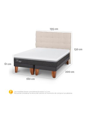 Imagen 2 del producto Cama Europea Ortopedic Advance King Respaldo Ebro