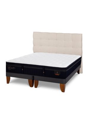 Cama Europea Super Premium 2 Plazas Base Dividida Respaldo Ebro
