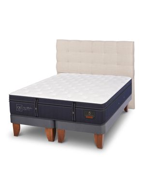 Cama Europea Grand Premium 2 Plazas Base Dividida Respaldo Ebro