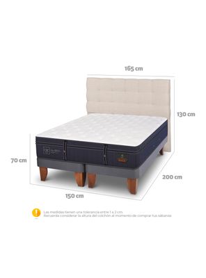 Imagen 2 del producto Cama Europea Grand Premium 2 Plazas Base Dividida Respaldo Ebro