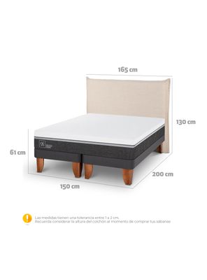 Imagen 2 del producto Cama Europea Ortopedic Advance 2 Plazas Base Dividida Respaldo Tíber