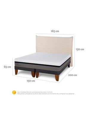 Imagen 2 del producto Cama Europea Balance 2 Plazas Base Dividida Respaldo Tíber