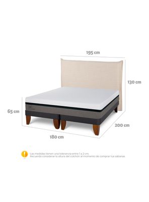 Imagen 2 del producto Cama Europea Balance King Respaldo Tíber