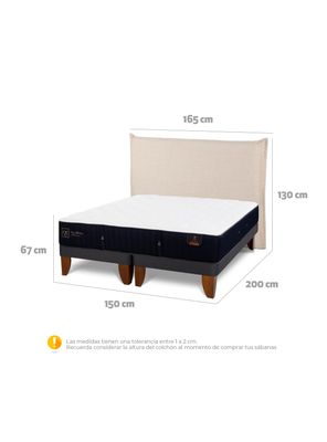 Imagen 2 del producto Cama Europea Premium 2 Plazas Base Dividida Respaldo Tíber