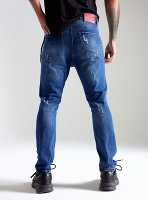 Imagen 2 del producto Jeans Lavado Contrastado Roturas Remallado Cadena Cordón