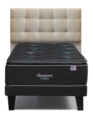 Cama Europea Dolphin 1.5 Plazas + Respaldo Tignes Arena