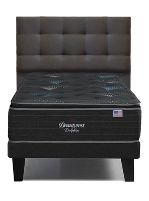 Cama Europea Dolphin 1.5 Plazas + Respaldo Tignes Marengo