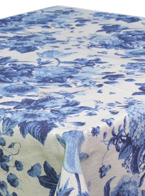 Imagen 2 del producto Mantel Antimanchas Cuadrado Flores Azules