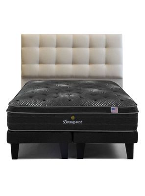 Cama Europea Brest Platinum 2 Plazas + Respaldo Tignes Arena Base Dividida