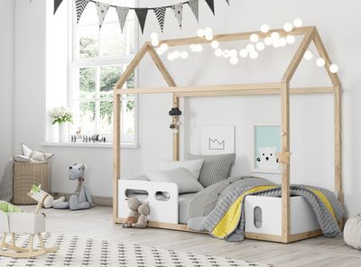Cama Transición Madera Modelo Casita Liv Kidscool